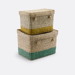 Set van 2 koffers in strogras, Fanero