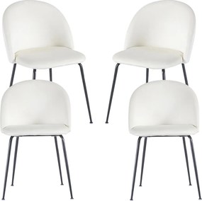 Set 4 Black Dalnia Fluwelen Stoelen