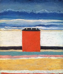 Malevich, Kazimir Severinovich - Kunstdruk Red House, (35 x 40 cm)
