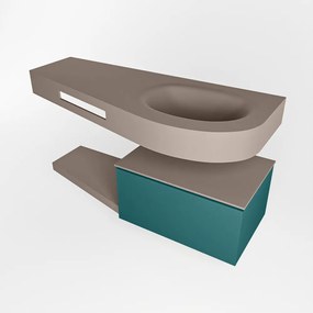 Mondiaz Riva badmeubel 120cm Smag met 1 lade en wastafel rechts 1 kraangat Smoke