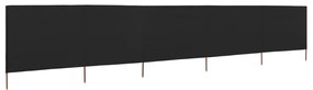 vidaXL Windscherm 5-panelen 600x120 cm stof zwart