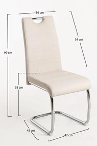 Set 4 Hallen Stoffen Stoelen