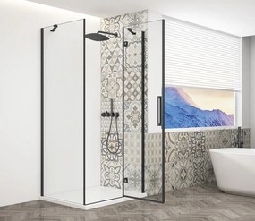 Gelco Trinity douchecabine met helder glas 80x120cm rechts zwart mat