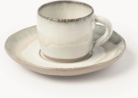 Handgemaakte espressokopjes Myrtille met schoteltjes, 4-delig