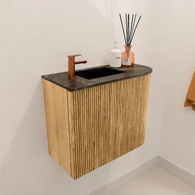 Mondiaz Joya DLux 50cm toiletmeubel ronding rechts oak met wastafel faye links 1 kraangat lava