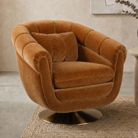 Dutchbone Member Draaibare Fauteuil Vintage Whiskey