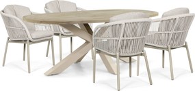 Tuinset 4 personen 200 cm Rope Zand/Beige Lifestyle Garden Furniture Monaco/Brookline