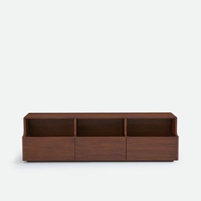Tv-kast, 3 lades, van notenfineer, breedte 150 cm, MAX