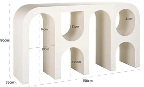 Richmond Interiors Bloomstone Design Wandtafel Organisch Wit - 150 X 35cm.
