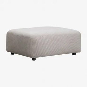 Gestoffeerde Poef Fogler Corduroy Grijs – Taupe – Koel - Sklum