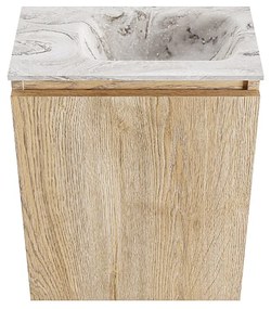 Mondiaz Ture DLux toiletmeubel 40cm washed oak met wastafel glace rechts zonder kraangat