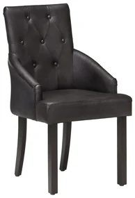 vidaXL Eetkamerstoelen 4 st echt geitenleer zwart