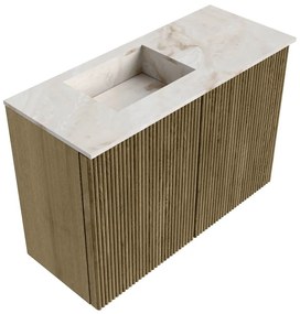 Mondiaz Joya DLux 60cm toiletmeubel dusk met wastafel faye links 1 kraangat frappe