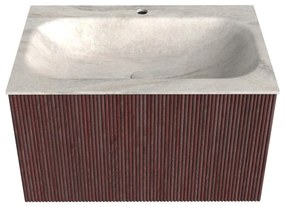 Mondiaz Kurve-dlux 70cm badmeubel ruby met 1 lade en wastafel big small midden 1 kraangat ostra