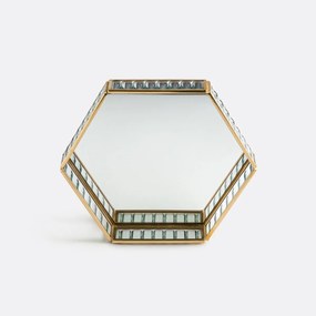 Mandje in messing en glas L21 cm, Uyova