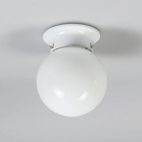 Retro plafondlamp wit opaal glas - Scoop