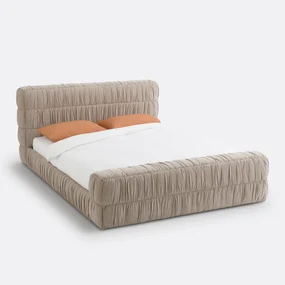 Bed in fluweel met lattenbodem, Marcio