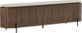 TV Meubel Walnoot Met Marmer - 200x40x55cm.