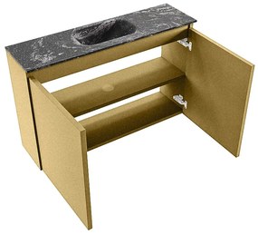 Mondiaz Ture DLux toiletmeubel 80cm oro met wastafel lava midden met kraangat