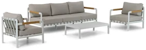 Stoel en Bank Loungeset 5 personen Aluminium Wit  Coco Avellino