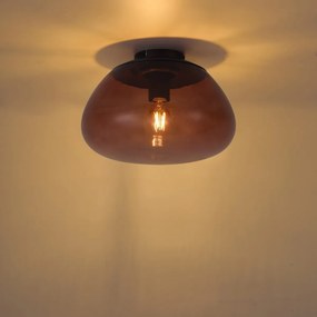 Design plafondlamp bruin met bruin glas - Giselle