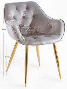 Zandel Gouden Fluwelen Stoel