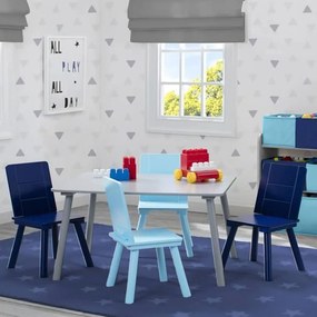 Delta Children Kindertafel- en stoelenset grijs en blauw