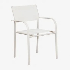 Set Van 4 Stapelbare Tuinstoelen Met Armleuningen Van Aluminium Olenia Gardenia Wit - Sklum