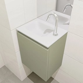 Mondiaz Olan 40cm toiletmeubel army met wastafel talc links 1 kraangat