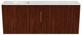 Mondiaz Joya DLux 100cm toiletmeubel ruby met wastafel faye links 1 kraangat ostra