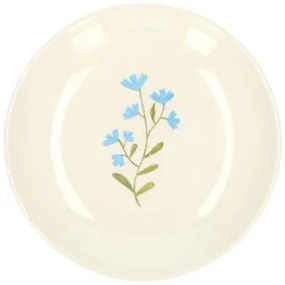 Gebaksbordje, steengoed, blauwe bloem,Ø 16 cm