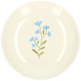 Gebaksbordje, steengoed, blauwe bloem,Ø 16 cm