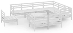 vidaXL 10-delige Loungeset massief grenenhout wit