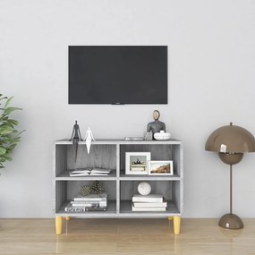 vidaXL Tv-meubel met houten poten 69,5x30x50 cm grijs sonoma eiken