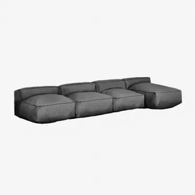 4-delige Modulaire Chaise Longue Bank Voor Tuin Dojans Gris Granito - Sklum