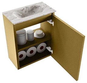 Mondiaz Ture DLux toiletmeubel 40cm oro met wastafel glace midden zonder kraangat