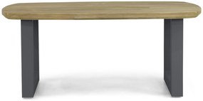 Dining Tuintafel rechthoekig 180 x 100 cm Aluminium/Teak Grijs Falcon/Talai