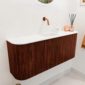 Mondiaz Joya 105cm toiletmeubel ronding links/rechts ruby met wastafel faye midden zonder kraangat talc