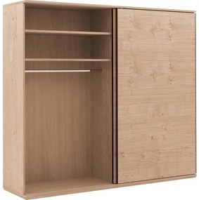 Goossens Excellent Kledingkast Nature, 250 cm breed, 223 cm hoog, 2 hout schuifdeuren