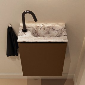 Mondiaz Ture DLux toiletmeubel 40cm rust met wastafel glace rechts met kraangat