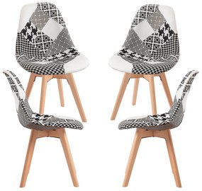 Set 4 Synk Patchwork Stoelen