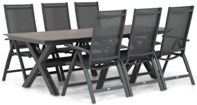 Tuinset 6 personen 240 cm Aluminium/Textileen /Aluminium/textileen Grijs Presto Vasto/Forest