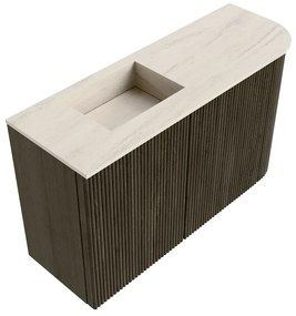 Mondiaz Joya DLux 70cm toiletmeubel ronding rechts shadow met wastafel faye links zonder kraangat meli