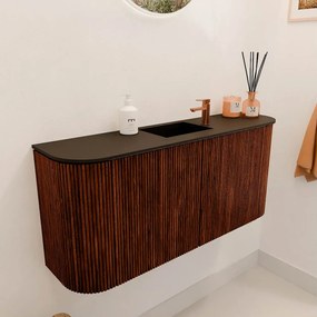 Mondiaz Joya 95cm toiletmeubel ronding links/rechts ruby met wastafel faye midden 1 kraangat urban