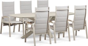 Tuinset 6 personen 240 cm Aluminium Taupe Lifestyle Garden Furniture Essence/Voyage