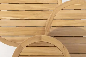 4 Seasons Outdoor Volta bijzettafel antraciet met teak blad Ø 45 cm (H 55 cm)  Bijzettafel    houtkleur weerbestendig