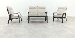 Lagos/Atlanta stoel-bank loungeset 4-delig verstelbaar - Antraciet