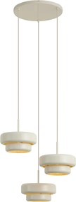 Retro hanglamp beige met metalen kap 3-lichts - Ophelia
