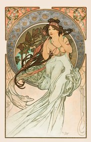 Kunstreproductie La musique Lithographs series, Alfons Mucha