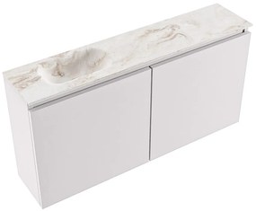 Mondiaz Ture DLux toiletmeubel 100cm cale met wastafel frappe links met kraangat